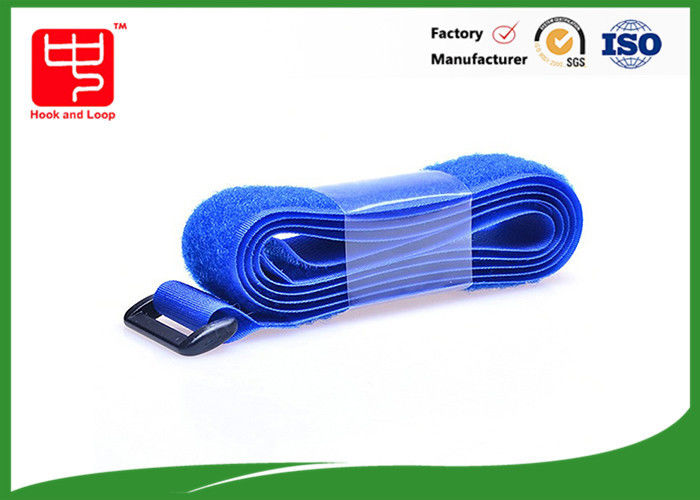 El equipaje azul del velcro del color ata con correa las sujeciones del gancho y del lazo para la resistencia térmica de la tela