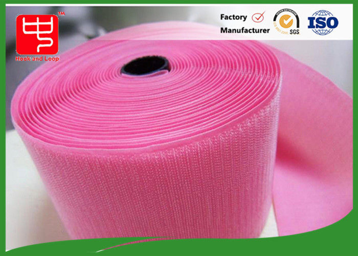 Nilón ancho del gancho del color de encargo y de la cinta el 100% de la cerradura del lazo rosa claro