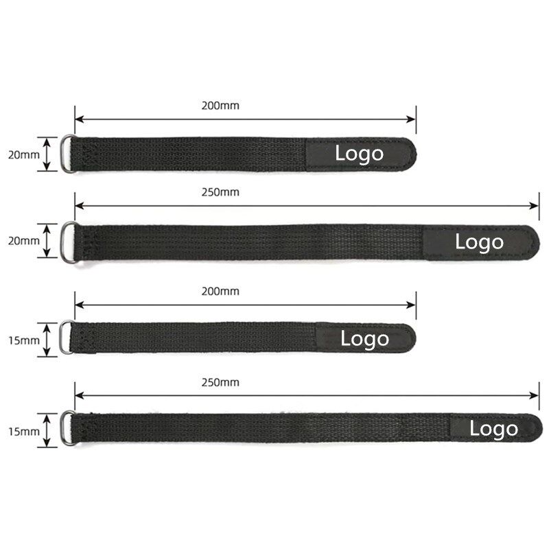 Cintas ajustables de gancho y bucle con respaldo de silicona antideslizante para el montaje de la batería y la protección electrónica